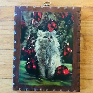 Freaking Cute Vintage Christmas Tree 🎄 Cat Plaque